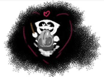 ambiguous_gender anthro big_tongue bodily_fluids clothing floating heart_symbol licking licking_viewer long_tongue looking_at_viewer magic_wand robe robe_only saliva saliva_on_tongue simple_background solo tongue tongue_out unknown_artist google google_doodle magic_cat_academy momo_(google) felid ghost mammal spirit