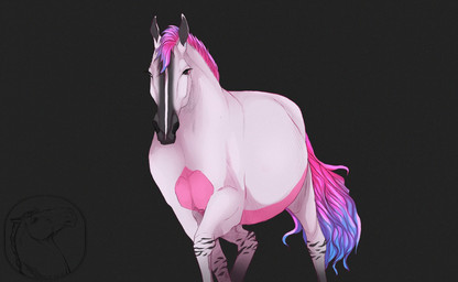 candy dessert female feral food looking_at_viewer slightly_chubby slightly_chubby_female slightly_chubby_feral solo candymare equid equine horse mammal