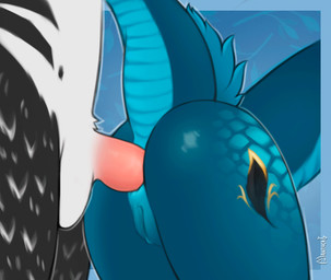 anal anal_fluids anal_penetration anthro anthro_on_anthro anthro_penetrated anthro_penetrating_female anus ball_slap balls black_body blue_body blue_scales bodily_fluids butt butt_focus duo female female_penetrated fluffy fluffy_tail from_behind_position genitals male male/female male_penetrating male_penetrating_female penetration penile penile_penetration penis penis_in_ass scales sex slap tail vulva white_body mantucat mythology black_rose_(blackrosee) yskra dragon luceiry mythological_creature mythological_scalie scalie animated loop