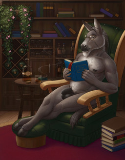 alcohol anthro balls beard beverage book bookshelf chair cigar container crossed_legs cup drinking_glass eyewear facial_hair flaccid foreskin furniture genitals glass glass_container glass_cup glasses hooves humanoid_genitalia humanoid_penis inside male male_anthro mature_anthro mature_male muscular muscular_anthro muscular_male nipples nude nude_anthro nude_male on_chair penis pubes reading sitting smoke solo wearing_glasses whiskey whiskey_glass wine guerillasquirrel barnaby_(vorell) asinus donkey equid equine mammal 2020 hi_res