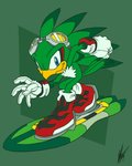 anthro beak blue_eyes boots clothing extreme_gear eyewear eyewear_on_head footwear gloves goggles goggles_on_head handwear male shoes solo surfboard tuft vehicle watercraft shockrabbit sega sonic_riders sonic_the_hedgehog_(series) jet_the_hawk accipitrid accipitriform avian bird 2014 4:5