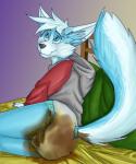 ambiguous_gender anthro archived_source bed biped blowout canid canine clothing cole_(liftzors) diaper digital_media_(artwork) feces fennec_fox fox fur furniture hair hi_res hoodie leaking_diaper mammal marealeopard messy_diaper on_bed rear_view scatplay smearing soiling solo topwear true_fox