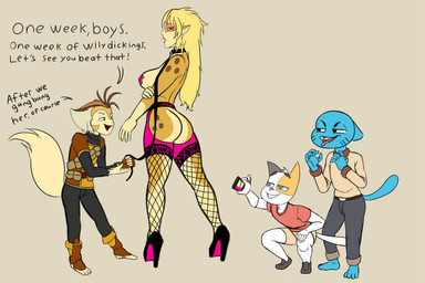 age_difference anthro big_breasts blonde_hair blue_body blue_fur breasts butt clothed clothing dominant dominant_young female fishnet_clothing fishnet_legwear footwear fur group hair high_heels legwear male markings mottled nipples older_female open_mouth pasties piebald sex_slave shoes shota simple_background size_difference slave smile spots spotted_body spotted_fur text thigh_highs tongue young young_anthro young_male younger_male imierbenety cartoon_network litterbox_comics the_amazing_world_of_gumball thundercats thundercats_2011 cheetara gumball_watterson vincent_(litterbox_comics) wilykat animal_humanoid calico_cat cat_humanoid domestic_cat felid felid_humanoid feline feline_humanoid felis humanoid mammal mammal_humanoid 2022 3:2 colored colored_sketch crossover digital_drawing_(artwork) digital_media_(artwork) english_text hi_res sketch