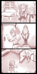 anthro canid canine comic conditional_dnp digital_drawing_(artwork) digital_media_(artwork) ebonychimera female fox haplorhine hi_res male mammal monkey monochrome primate tail