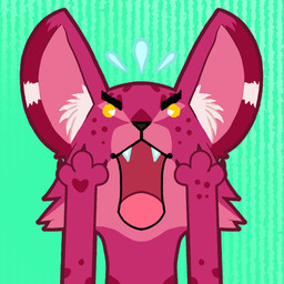 abstract_background chibi fangs open_mouth surprised teeth tongue cawbaret domestic_cat felid feline felis mammal 1:1 digital_media_(artwork) hi_res icon
