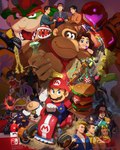 anthro blue_eyes brown_eyes clothing controller electronics facial_hair female game_console game_controller gloves group handwear hat headgear headwear kart looking_at_viewer male mustache nintendo_console nintendo_controller red_clothing red_hat red_headwear text vehicle white_clothing white_gloves white_handwear stupjam donkey_kong_(series) donkey_kong_bananza mario_bros mario_kart mario_kart_world metroid nintendo nintendo_direct nintendo_switch_2 bowser donkey_kong_(character) mario human mammal 2025 4:5 english_text hi_res signature