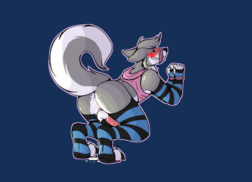 anthro arm_warmers armwear bdsm bodily_fluids bondage bound clothing crop_top cum cum_drip cum_in_ass cum_inside dripping genital_fluids legwear male restraints rope rope_bondage shirt solo stockings thigh_highs topwear anonymous_artist andre_wolf canid canine canis mammal wolf alpha_channel hi_res