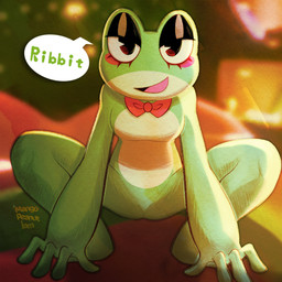 all_fours anthro bedroom_eyes biped black_eyeshadow bow_tie bow_tie_only breasts countershade_face countershade_torso countershading crouching eyeshadow featureless_breasts featureless_crotch female green_body green_skin looking_at_viewer makeup mostly_nude narrowed_eyes red_bow_tie seductive solo mangopeanutjam glitch_productions the_amazing_digital_circus ribbit_(tadc) amphibian frog 1:1 absurd_res hi_res