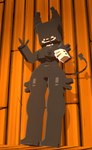 anthro big_breasts black_body black_nipples bodily_fluids bow_(feature) bow_tie breasts clothing female fur genitals gloves handwear horn nipples not_furry nude open_mouth sharp_teeth simple_background solo teeth thick_thighs toony vulva wide_hips coresvoid bendy_and_the_ink_machine microsoft minecraft mojang xbox_game_studios bendy_the_dancing_demon demon humanoid mammal 3d_(artwork) digital_media_(artwork) hi_res