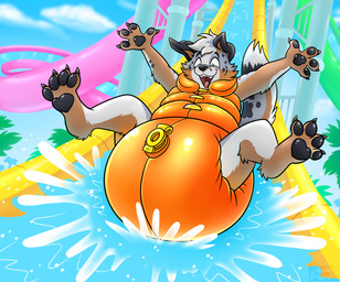 abdl amusement_park anthro aussie_shep betasheppy clothed clothing diaper excited happy inflatable inflatable_diaper jacket latex life_jacket lifejacket lifevest male mapimoo nozzle padded pamp pool_float pool_toy pooltoy_diaper round_diaper safety slide solo swimming_pool topwear vest water water_park water_safety water_slide wearing_diaper mapimoo_(artist) beta_(betaetadelota) australian_shepherd canid canine canis domestic_dog herding_dog mammal pastoral_dog sheepdog digital_media_(artwork) hi_res