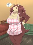 anthro apron apron_only armpit_hair belly big_breasts body_hair breasts clothing fat_legs female freckles public public_exposure shy slightly_chubby solo stitch_(sewing) thick_thighs misscinnabunnie animal_crossing nintendo nintendo_switch sable_able villager_(animal_crossing) eulipotyphlan hedgehog mammal