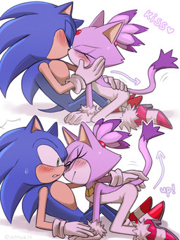 animal_behavior anthro blush clothing duo eyes_closed female footwear hair hand_on_back hand_on_cheek hero high_heels hug instinct jumpsuit kissing male male/female petting ponytail princess raised_tail romantic romantic_couple royalty shoes smile sneakers tail yeoon sega sonic_the_hedgehog_(series) blaze_the_cat sonic_the_hedgehog domestic_cat eulipotyphlan felid feline felis hedgehog mammal 3:4 hi_res