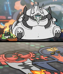 blue_eyes facesitting flattened fur humor morbidly_obese obese overweight relaxing shocked sitting sitting_on_another slightly_chubby striped_body striped_fur stripes yellow_eyes blitzdrachin conditional_dnp family_guy_death_pose mythology nintendo pokemon pokemon_champions_(game) aggron dragon felid feline garchomp generation_3_pokemon generation_4_pokemon generation_6_pokemon generation_7_pokemon generation_9_pokemon incineroar mammal mega_aggron mega_evolution mythological_creature mythological_scalie pokemon_(species) scalie sinistcha meme
