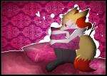 <3 ambiguous_gender bed blakycat blush braixen canine cuddling fennec fox half-closed_eyes hi_res hug mammal nintendo pattern_background pillow pokémon red_eyes sitting video_games
Rating: Safe
Score: 1
User: Jatix
Date: April 08, 2014