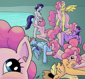 anthro anthrofied blonde_hair blue_body blue_eyes blue_fur breasts cave clone cunnilingus cutie_mark eyes_closed feathered_wings feathers female female/female fingering freckles fur group hair horn inside kissing nipples open_mouth oral orange_body orange_fur pink_body pink_fur pink_hair purple_body purple_fur sex spread_legs spreading vaginal water white_body white_fur wings yellow_body yellow_fur jomblluc friendship_is_magic hasbro my_little_pony mythology pinkie_pie_(mlp) earth_pony equid equine horse mammal mythological_creature mythological_equine pegasus pony unicorn winged_unicorn 2013