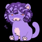 blush blush_lines chibi curled_hair feral front_view hair looking_at_viewer male markings pink_eyes purple_blush purple_body simple_background sitting smile smiling_at_viewer solo sparkles toony whiskers white_markings furward_thinker furward_thinker_(character) felid mammal 1:1 2024 alpha_channel colored digital_drawing_(artwork) digital_media_(artwork) hi_res icon portrait shaded