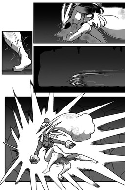 4_eyes angry anthro biped black_sclera breasts bunny_costume clothing costume duo featureless_breasts female female_anthro fight leg_wrap male male_humanoid multi_eye strangling veiny_legs wounded cuchuflin nintendo pokemon andre_(cuchuflin) generation_4_pokemon humanoid lopunny pokemon_(species) 2026 absurd_res comic digital_drawing_(artwork) digital_media_(artwork) greyscale hi_res monochrome