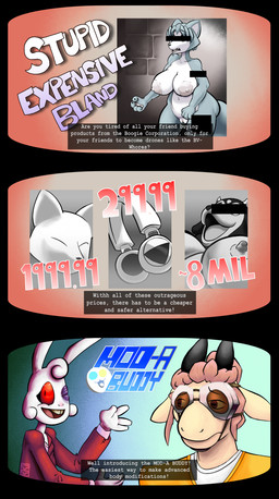 advertisement anthro big_breasts bodily_fluids breasts bruised bruised_eye censor_bar clothed clothing dialogue dizzy drooling electronics female genitals hair headgear headphones horn ineffective_censorship looking_at_viewer male mask nipples nude open_mouth prison_uniform prisoner saliva simple_background size_difference smile tail teeth_showing text vulva white_body worried skeletronic nintendo pokemon scottgames star_fox caprice_(zonkpunch) krystal_(star_fox) manny_(skeletronic) bovid canid canine caprine fox generation_2_pokemon goat lagomorph leporid mammal miltank pokemon_(species) rabbit absurd_res censored comic digital_media_(artwork) english_text hi_res