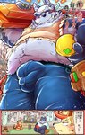 3_eyes anthro armor belly blush bottomwear bulge clothing construction_worker denim denim_bottomwear denim_clothing detailed_bulge female fluffy gaming group headgear helmet jeans kemono low-angle_view male multi_eye navel overweight overweight_male pants steel_beam text tusks mozukuzanmai lifewonders tokyo_afterschool_summoners hakumen_(tas) hanuman_(tas) tsathoggua_(tas) xolotl_(tas) canid canine fox haplorhine mammal monkey primate hi_res japanese_text