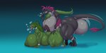 abdominal_bulge ahegao anthro balls big_balls big_breasts big_butt big_nipples bodily_fluids breasts butt collar duo eye_roll female genitals green_body green_scales gynomorph gynomorph/female huge_balls huge_breasts huge_butt huge_nipples huge_thighs hyper hyper_balls hyper_breasts hyper_genitalia intersex intersex/female leash leash_pull looking_pleasured muscular muscular_female muscular_intersex nipple_piercing nipples nude piercing scales sex sweat thick_thighs tongue tongue_out ber00 petra_pascal dinosaur dromaeosaurid lizard prehistoric_species reptile scalie theropod 2025 2:1 absurd_res digital_media_(artwork) hi_res