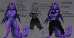 2021 absurd_res anthro breasts digital_media_(artwork) ear_piercing ear_ring english_text female gargoyle hi_res model_sheet piercing ring_piercing saphireshear solo standing tail text