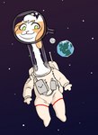 anthro astronaut bong clothed clothing drugs earth looking_at_viewer male moon planet solo space catfistingparty_(artist) forrest_(chump) alien bovid caprine goat hybrid mammal hi_res nonbinary_(lore)