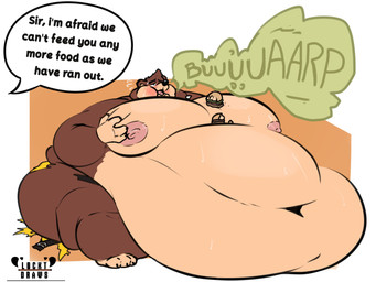 anthro belt big_moobs big_nipples blush bodily_fluids bottomwear brown_body brown_fur burger burping clothing dialogue food fur hand_on_moob huge_moobs immobile male moobs morbidly_obese morbidly_obese_anthro morbidly_obese_male navel nipples nude obese obese_anthro obese_male open_mouth overweight overweight_anthro overweight_male pink_nipples pink_tongue shorts simple_background sitting solo speech_bubble sweat sweatdrop text tongue torn_bottomwear torn_clothing torn_shorts weight_gain white_background yellow_bottomwear yellow_clothing yellow_shorts lockt_draws banjo-kazooie rareware banjo_(banjo-kazooie) bear mammal 4:3 absurd_res english_text hi_res
