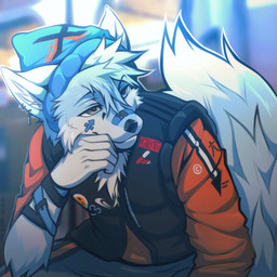 5_fingers anthro bottomwear clothing fingers fur jacket male multicolored_body multicolored_fur pants sitting solo topwear white_body white_fur angiewolf canid canine canis mammal wolf 1:1 2022 absurd_res hi_res