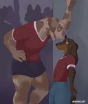 anthro bulge clothed clothing duo_focus erection fraternity group male male/male sexual_tension silhouette ninesart canid canine canis dachshund domestic_dog great_dane hunting_dog mammal mastiff molosser digital_media_(artwork) hi_res