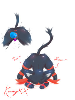 anus ass_up black_body black_ears black_fur black_tail bodily_fluids butt dildo dildo_in_vagina dildo_insertion female female_feral feral front_view fur genital_fluids genitals grey_inner_ear humanoid_genitalia humanoid_genitalia_on_feral humanoid_vulva humanoid_vulva_on_feral jack-o'_pose multicolored_body multicolored_fur penetration pink_anus pink_vulva pose rear_view red_body red_fur sex_toy sex_toy_in_vagina sex_toy_insertion shaking simple_background solo sweat tail two_tone_body two_tone_fur vaginal vaginal_fluids vaginal_penetration vibrator_on_clitoris vulva white_background conditional_dnp xammyxx nintendo pokemon generation_7_pokemon litten pokemon_(species) 2026 3:4 digital_media_(artwork) english_description hi_res ibispaint_(artwork) lineless shaded signature watermark