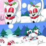 big_butt butt candy candy_cane dessert dialogue dildo eyeshadow female feral food footprint freckles genitals makeup markings neck_tuft pawprint pussy sex_toy solo tail tail_markings tongue tongue_out tuft japansadface junipurr domestic_cat felid feline felis mammal hi_res