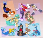 accessory bandanna_on_head big_breasts bikini bikini_top black_body blonde_hair blue_body blue_eyes blue_hair blue_nose bow_ribbon breasts brown_hair busty_feral clothed clothed_feral clothing crop_top ear_piercing eyewear fake_ears fake_rabbit_ears female feral fin frown fur fur_tuft glasses green_body green_eyes group gym_leader hair hair_accessory hair_bow hair_ribbon looking_at_viewer lying multicolored_body multicolored_hair on_front open_mouth orange_hair orange_nose piercing pink_nose ponytail purple_body purple_eyes purple_nose rabbit_ears red_eyes red_eyewear red_glasses red_hair red_nose ribbons shirt simple_eyes smile swimwear topwear tuft two-piece_swimsuit white_body white_fur white_hair yellow_body yellow_eyes chabble metroid nintendo pokemon captain_syrup corro_(corromon) dasher_(bighorseboi) fan_character harriet_(harry_amoros) nessa_(pokemon) oscee purah samus_aran generation_7_pokemon pokemon_(species) primarina hi_res tagme