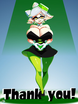 big_breasts breasts curvy_figure female hourglass_figure huge_breasts solo wide_hips raybrighten nintendo splatoon marie_(splatoon) aquatic cephalopod humanoid inkling mollusk 3:4 absurd_res hi_res