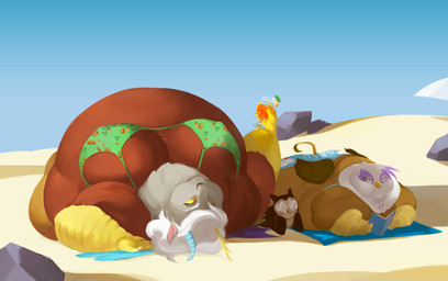 5_fingers ambiguous_gender annoyed anthro anthrofied antlers beach beak belly beverage big_belly big_breasts bikini book breasts brown_body brown_feathers brown_fur clothing container crossgender cup eyewear feathered_wings feathers female fingers food fruit fur glasses grey_body grey_fur group hair holding_object horn huge_belly huge_breasts hyper hyper_belly hyper_breasts lying morbidly_obese morbidly_obese_anthro morbidly_obese_female mtf_crossgender obese obese_anthro obese_female on_back orange_(fruit) overweight overweight_anthro overweight_female pink_inner_ear plant red_eyes rock sand seaside size_difference smile swimwear thick_arms towel trio two-piece_swimsuit white_body white_feathers white_fur white_hair wings yellow_beak yellow_sclera mellowhen friendship_is_magic hasbro my_little_pony mythology discord_(mlp) gilda_(mlp) avian bird chimera draconequus gryphon mythological_avian mythological_creature owl 2015 digital_media_(artwork) hi_res
