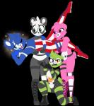 anthro breasts clothed clothing featureless_crotch female group heterochromia looking_at_viewer mostly_nude one_eye_closed simple_background transparent_background wink freeze-pop88 epic_games fortnite cuddle_team_leader fireworks_team_leader panda_team_leader spooky_team_leader bear giant_panda mammal alpha_channel hi_res