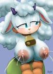 anthro big_breasts blush bodily_fluids breasts clothed clothing female gloves handwear huge_breasts lactating nipples solo topless aerosin idw_publishing sega sonic_the_hedgehog_(comics) sonic_the_hedgehog_(idw) sonic_the_hedgehog_(series) lanolin_the_sheep_(sonic) bovid caprine mammal sheep hi_res