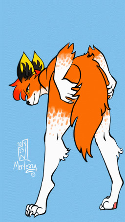 animal_genitalia anthro backsack balls bent_over blonde_hair blue_background body_hair butt digitigrade fingers fluffy fluffy_ears fluffy_hair fluffy_tail fully_sheathed fur genitals hair looking_at_viewer male multicolored_body multicolored_fur multicolored_hair nude nude_anthro orange_body orange_hair presenting presenting_hindquarters raised_tail sheath simple_background smile solo spread_legs spreading tail tail_tuft tuft white_body white_fur merteazy cane9 canid canine canis fox mammal 2d_animation 9:16 animated colored digital_drawing_(artwork) digital_media_(artwork) frame_by_frame