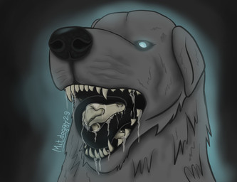 ambiguous_gender black_mouth black_tongue bodily_fluids bone dripping drooling fatal_vore feral fur glowing glowing_eyes grey_body grey_fur narrowed_eyes open_mouth predator/prey saliva saliva_drip saliva_on_tongue saliva_string sharp_teeth simple_background skull skull_in_mouth solo teeth tongue tongue_wrap vore mitdoggy29 canid canine canis domestic_dog mammal digital_media_(artwork) hi_res