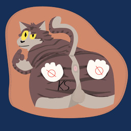 anthro bent_over duo looking_at_viewer male male/male offscreen_character overweight spreading geijutsu_konran mau_makan_apa jaya_utomo_(mau_makan_apa) jojo_garong felid mammal 1:1 alpha_channel hi_res
