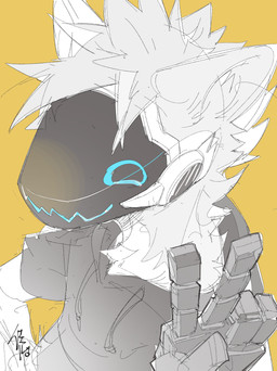 5_fingers ambiguous_gender anthro black_clothing black_hoodie black_topwear clothing fingers fur gesture hand_gesture hoodie light_body light_fur looking_at_viewer machine protogen_visor robotic_hand simple_background smile smiling_at_viewer solo topwear v_sign yellow_background chiayeeee protogen 2023 absurd_res digital_drawing_(artwork) digital_media_(artwork) half-length_portrait hi_res portrait signature