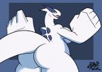 anthro big_breasts big_butt breasts butt clothed clothing female huge_breasts overweight overweight_female solo tail thick_thighs rubbermage nintendo pokemon generation_2_pokemon legendary_pokemon lugia pokemon_(species) digital_media_(artwork)