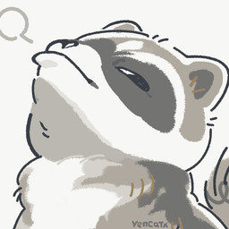 black_nose chibi feral grey_body simple_background solo white_body yencatx mammal procyonid raccoon 1:1 2022 bust_portrait icon portrait