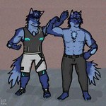 after_transformation anthro blue_body blue_fur fur male solo transformation chazthewolf lifewonders tokyo_afterschool_summoners chaz_(chazthewolf) tindalos_(tas) canid canine canis mammal wolf 1:1 2022