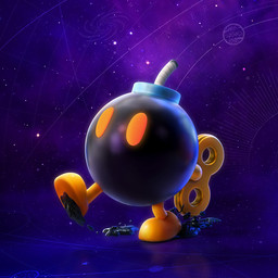 ambiguous_gender armless black_body empty_eyes featureless_feet feet fuse light mouthless noseless orange_feet orange_sclera slime solo space walking yves_barthez mario_bros mario_plus_rabbids_sparks_of_hope nintendo ubisoft bob-omb waddling_head 1:1 2022 3d_(artwork) adobe_photoshop_(artwork) autodesk_maya_(artwork) colored crossover digital_media_(artwork) english_description hi_res lighting official_art shaded widescreen