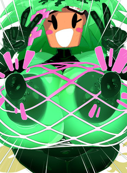 accessory areola big_areola big_breasts big_nipples biped black_eyes breasts clothing double_v_sign erect_nipples eyelashes female female_humanoid fishnet_clothing fishnet_topwear flower flower_in_hair for_a_head front_view gesture green_areola green_hair green_nipples hair hair_accessory hand_gesture huge_areola huge_breasts huge_nipples leaf leaf_hair looking_at_viewer nipples open_mouth open_smile plant plant_hair plant_pot potted_plant pseudo_hair rosy_cheeks simple_eyes smile solo standing thick_thighs topwear v_sign wide_hips goatboydraws blaster_master kanna_(blaster_master) elemental_creature flora_fauna humanoid object_head hi_res