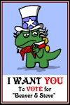 aesahaettr beaver_and_steve cosplay dinosaur male propaganda scalie solo steve_(b&s) uncle_sam
Rating: Safe
Score: -5
User: ktkr
Date: August 02, 2012