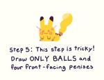 :3 balls dipstick_ears directional_arrow ear_markings feral fur genitals how-to instructions male multicolored_ears penis simple_background solo text white_background yellow_body yellow_fur unknown_artist nintendo pokemon generation_1_pokemon mammal pikachu pokemon_(species) english_text