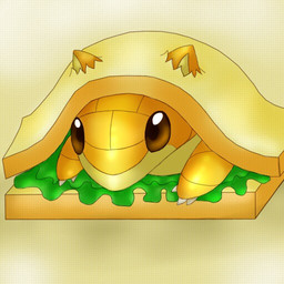 ambiguous_gender bread feral food in_bread salad sandwich_(food) solo unknown_artist nintendo pokemon generation_1_pokemon pokemon_(species) sandshrew 1:1