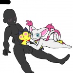 1:1 alternate_color ambiguous_gender anthro balls bandai_namco butt cyanzangoose digimon digimon_(species) digiphilia duo ear_tuft fan_character felid fur gatomon genitals glovejob handjob human human_on_anthro improvised_flesh_light improvised_sex_toy interspecies male male/ambiguous mammal penile penis sex simple_background tom_the_gatomon tuft white_background white_body white_fur