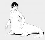 male nude solo what_has_science_done where_is_your_god_now viddharta-joshua mammal mammal_taur marine marine_taur pinniped pinniped_taur seal seal_taur taur 2017 line_art monochrome